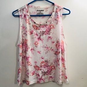 Cute Sleeveless Floral Summer Crop Top